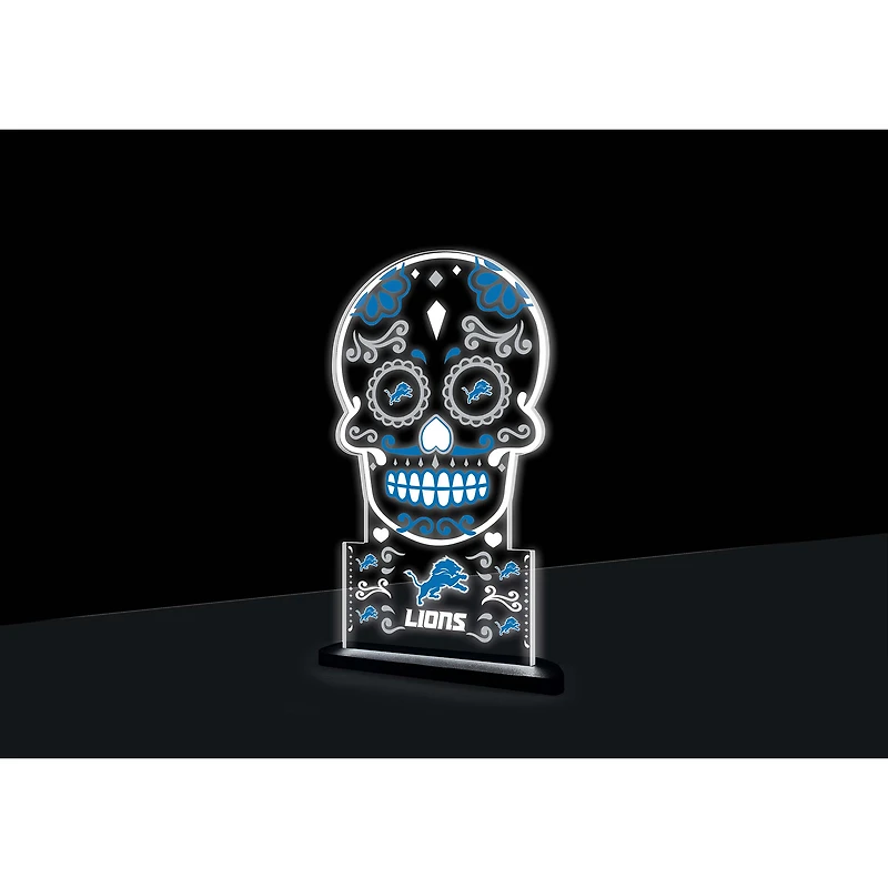 Detroit Lions 10" LED Tabletop Sugar Skull Halloween Desklite Sign