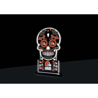 Cleveland Browns 10" LED Tabletop Sugar Skull Halloween Desklite Sign