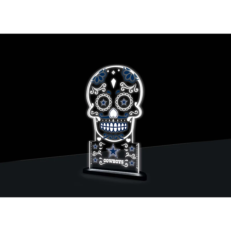 Dallas Cowboys 10" LED Tabletop Sugar Skull Halloween Desklite Sign