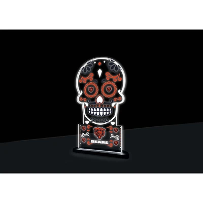 Chicago Bears 10" LED Tabletop Sugar Skull Halloween Desklite Sign