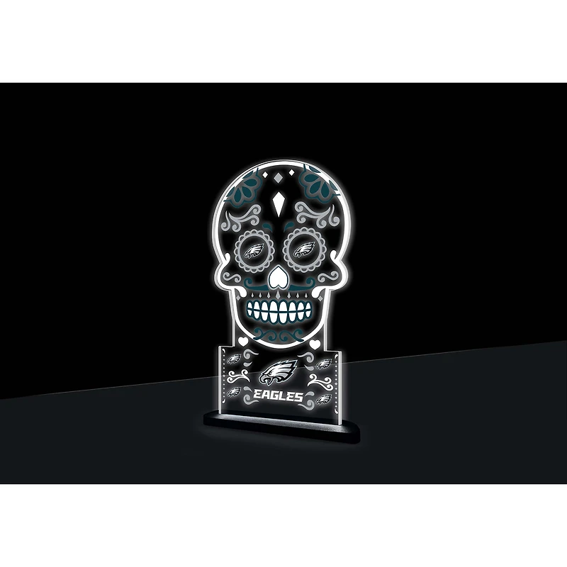 Philadelphia Eagles 10" LED Tabletop Sugar Skull Halloween Desklite Sign
