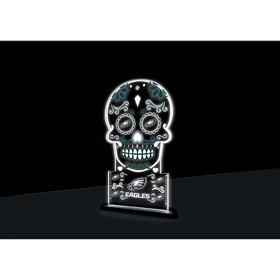 Philadelphia Eagles 10" LED Tabletop Sugar Skull Halloween Desklite Sign