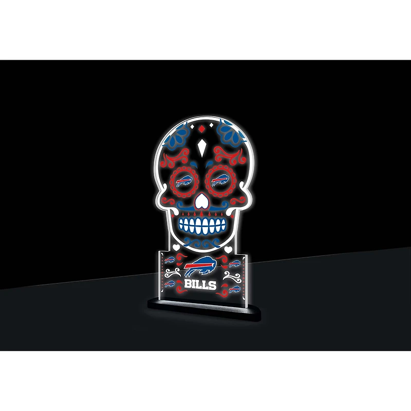 Buffalo Bills 10" LED Tabletop Sugar Skull Halloween Desklite Sign