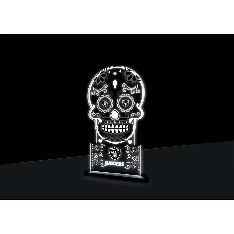 Las Vegas Raiders 10" LED Tabletop Sugar Skull Halloween Desklite Sign