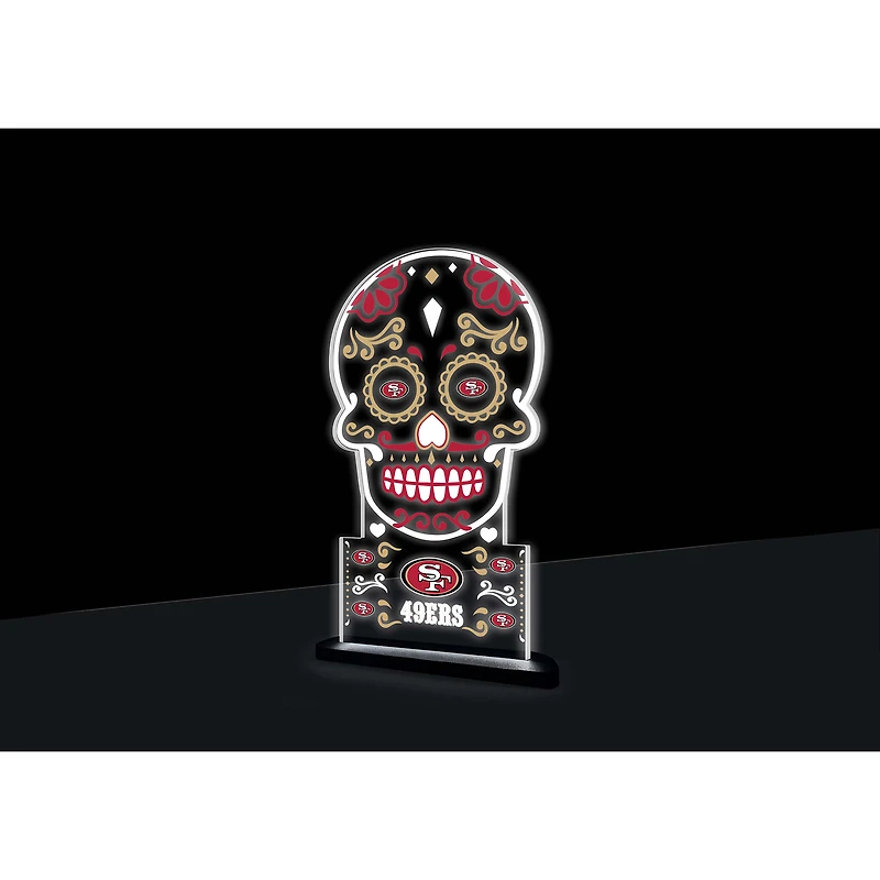 San Francisco 49ers 10" LED Tabletop Sugar Skull Halloween Desklite Sign