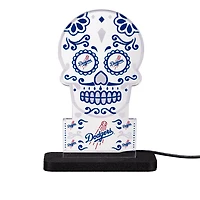 Los Angeles Dodgers 10" LED Tabletop Sugar Skull Halloween Desklite Sign
