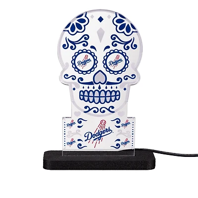 Los Angeles Dodgers 10" LED Tabletop Sugar Skull Halloween Desklite Sign
