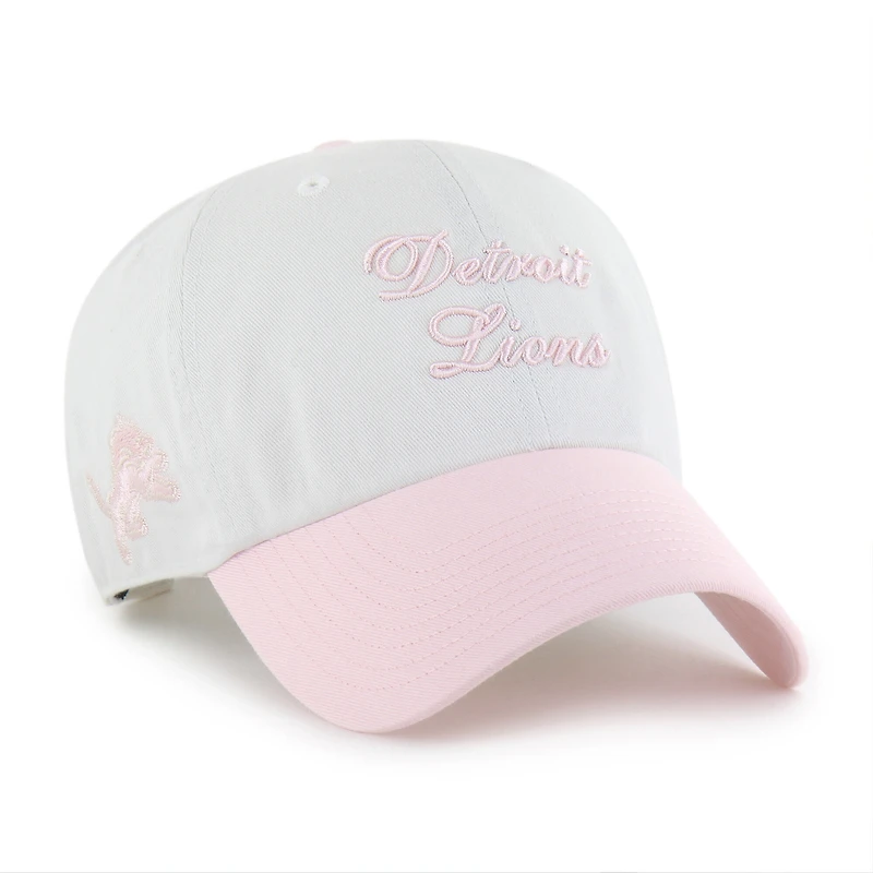 Women's '47 White Detroit Lions Gelato Two-Tone Clean Up Adjustable Hat