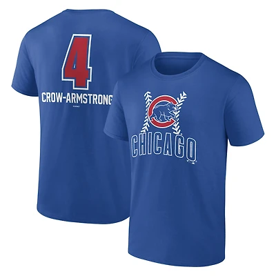 Men's Pete Crow-Armstrong Royal Chicago Cubs Fastball Player Name & Number T-Shirt