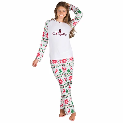 Women's Concepts Sport  White Los Angeles Angels Tidings Knit Long Sleeve Raglan Top & Pants Set