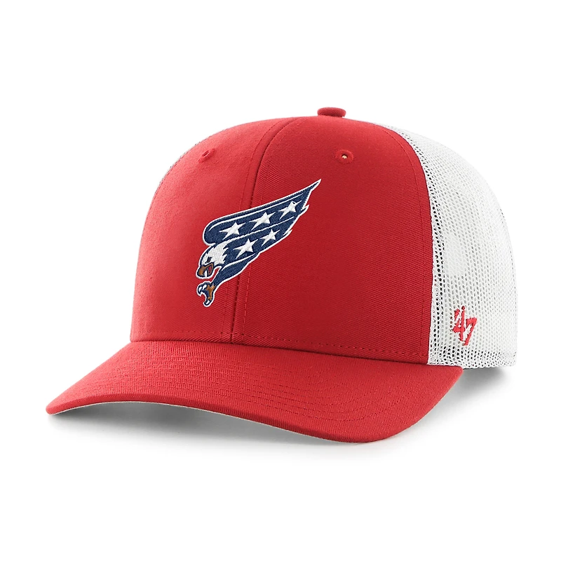 Men's '47 Red Washington Capitals Screaming Eagle Logo Trucker Adjustable Hat