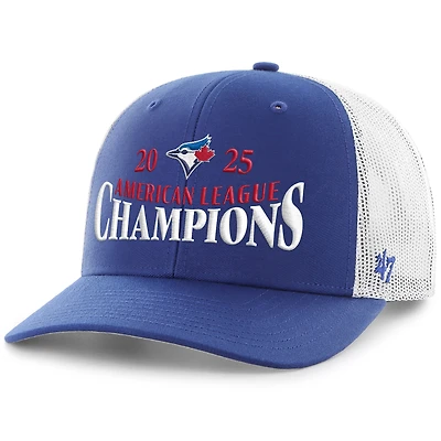 Men's '47 Royal/White Toronto Blue Jays 2025 American League Champions Trucker Adjustable Hat
