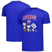 Unisex  Royal Chicago Cubs Peanuts Flag T-Shirt