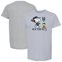 Unisex  Gray New York Mets Peanuts Snoopy T-Shirt