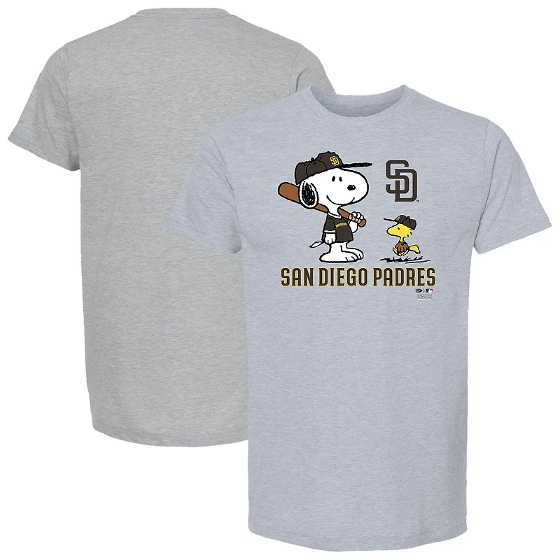 Unisex Gray San Diego Padres Peanuts Snoopy T-Shirt