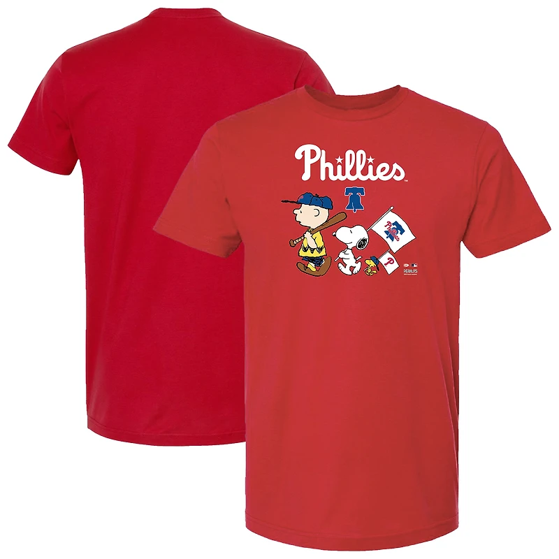 Youth Red Philadelphia Phillies Peanuts Flag T-Shirt