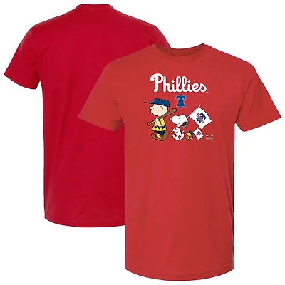 Youth  Red Philadelphia Phillies Peanuts Flag T-Shirt