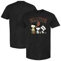 Youth  Black San Francisco Giants Peanuts Flag T-Shirt