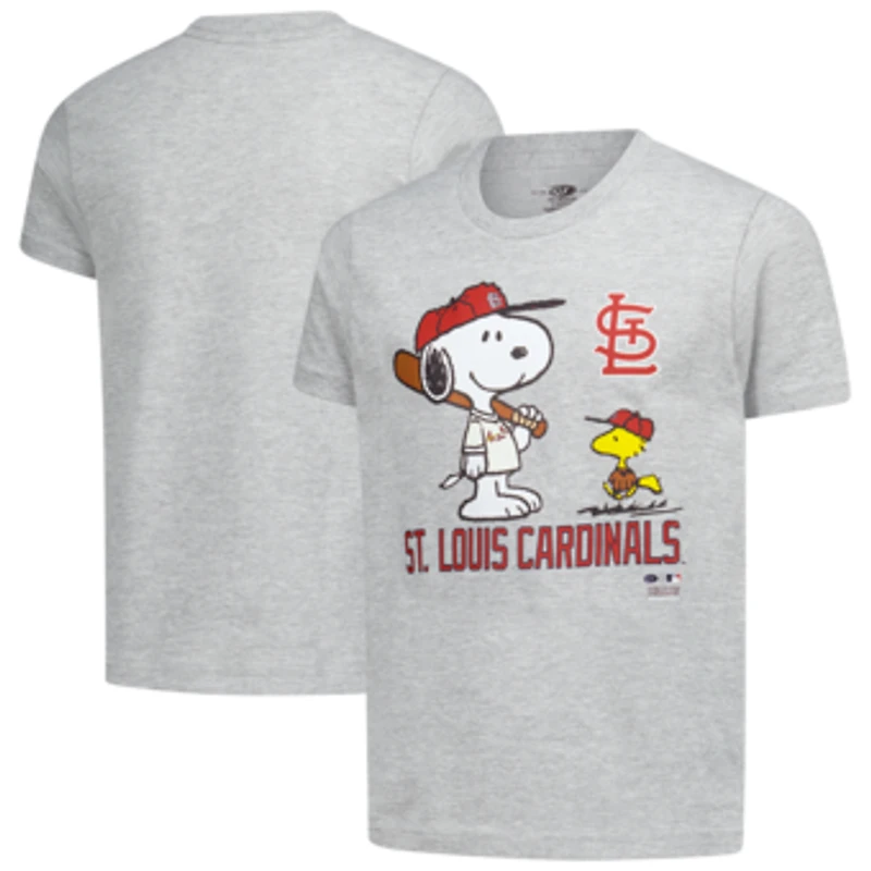 Youth  Heather Gray St. Louis Cardinals Peanuts Snoopy T-Shirt