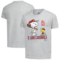 Youth  Heather Gray St. Louis Cardinals Peanuts Snoopy T-Shirt