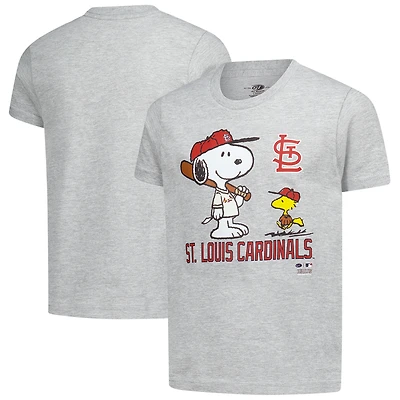 Youth  Heather Gray St. Louis Cardinals Peanuts Snoopy T-Shirt