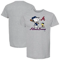 Youth  Heather Gray Atlanta Braves Peanuts Snoopy T-Shirt