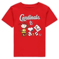 Toddler  Red St. Louis Cardinals Peanuts Flag T-Shirt