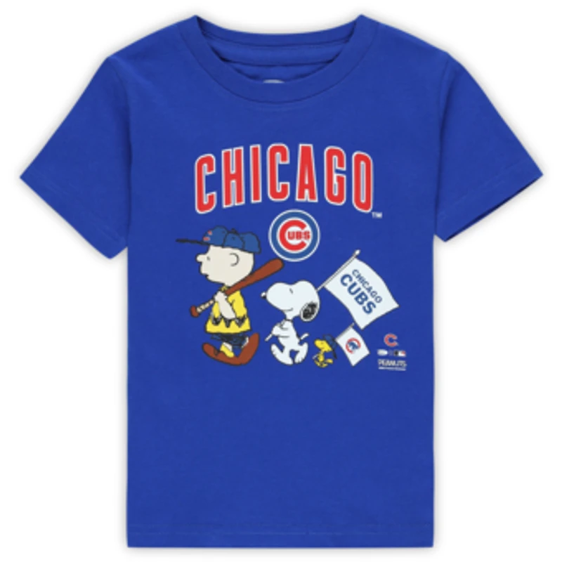 Toddler  Royal Chicago Cubs Peanuts Flag T-Shirt