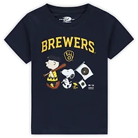 Toddler  Navy Milwaukee Brewers Peanuts Flag T-Shirt
