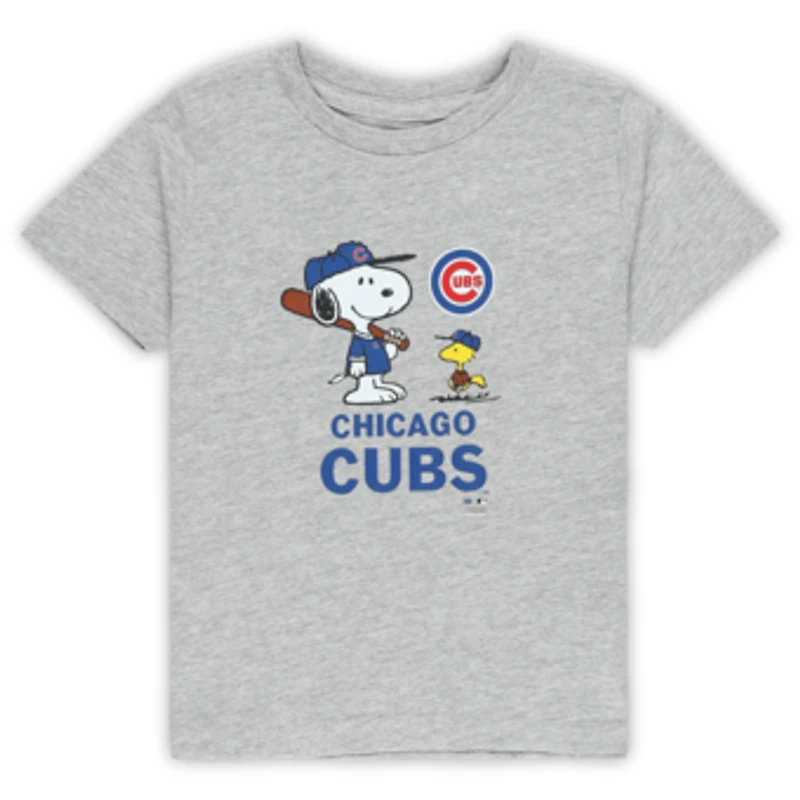 Toddler Heather Gray Chicago Cubs Peanuts Snoopy T-Shirt