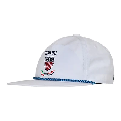 Men's Outerstuff White Team USA 2026 Winter Olympics Milano Cortina Adjustable Golf Hat