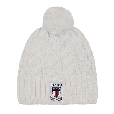 Men's Outerstuff  White Team USA 2026 Winter Olympics Milano Cortina Knit Hat with Pom