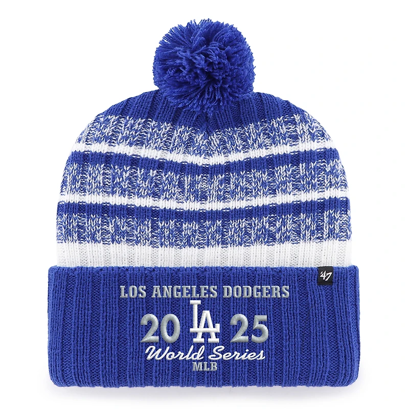 Men's '47 Royal Los Angeles Dodgers 2025 World Series Tavern Cuffed Knit Hat with Pom