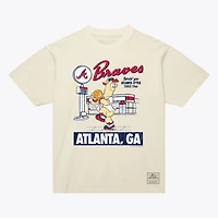 Men's Mitchell & Ness Cream Atlanta Braves Deli T-Shirt