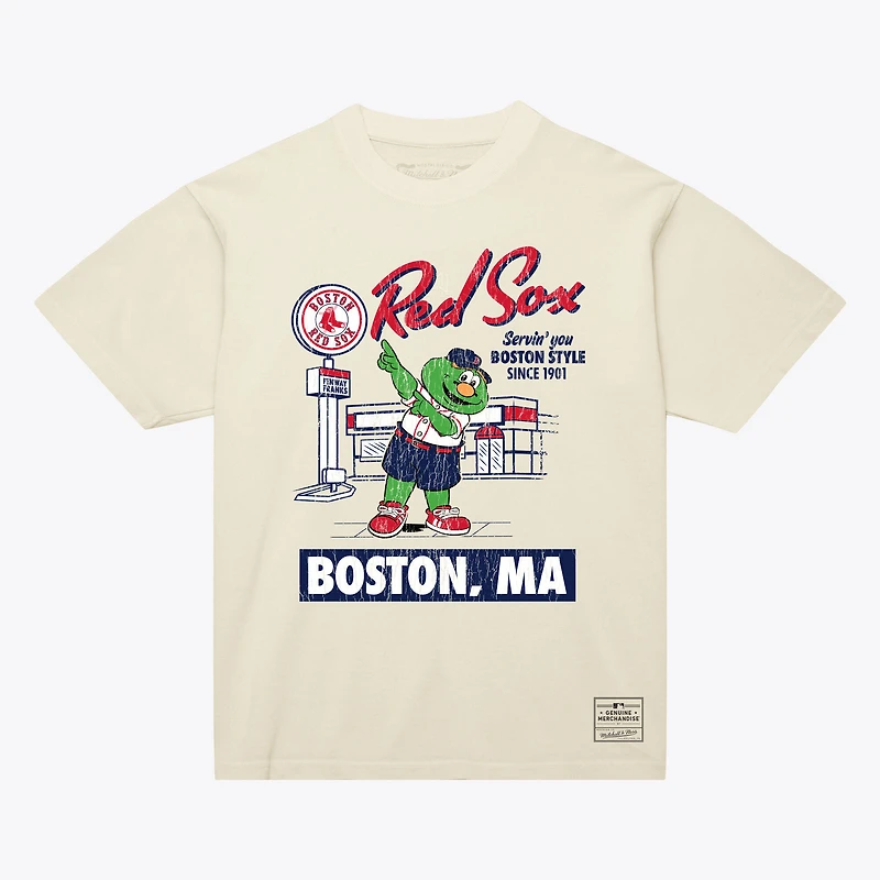 Men's Mitchell & Ness Cream Boston Red Sox Deli T-Shirt