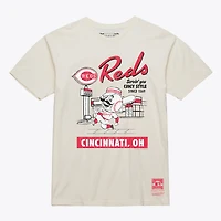 Men's Mitchell & Ness Cream Cincinnati Reds Deli T-Shirt