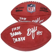 Drake London Atlanta Falcons Autographed Wilson Duke Full Color Football with "Fast Break Drake" Inscription