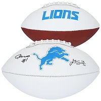 Amon-Ra St. Brown & Jameson Williams Detroit Lions Autographed Franklin White Panel Football