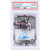 Ricardo Yan Arizona Diamondbacks Autographed 2025 Bowman Chrome 1st Bowman Pearl Refractor #CPA-RY #8/10 PSA Authenticated 10 Card