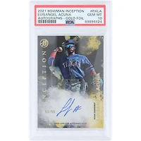 Luisangel Acuña Texas Rangers Autographed 2021 Bowman Inception Gold Foil #PA-LA #43/50 PSA Authenticated 10 Card
