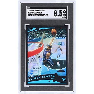Vince Carter New Jersey Nets 2005-06 Topps Chrome Black Refractor #11 #399/399 SGC Authenticated 8.5 Card