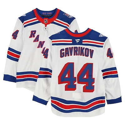 Vladislav Gavrikov New York Rangers Game-Used #44 White Jersey vs. Buffalo Sabres on October 9, 2024