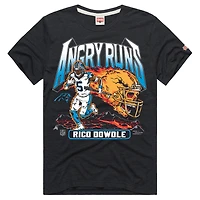 Unisex Homage Rico Dowdle Charcoal Carolina Panthers Angry Runs Player Graphic Tri-Blend T-Shirt