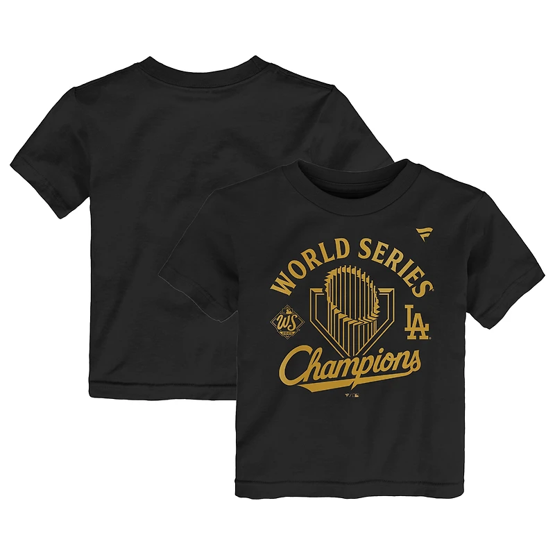 Toddler Fanatics  Black Los Angeles Dodgers 2025 World Series Champions Parade T-Shirt