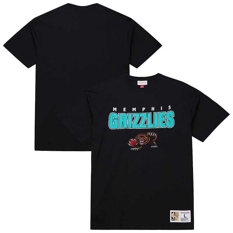 Men's Mitchell & Ness Black Memphis Grizzlies Hardwood Classics Throw It Back Premium T-Shirt
