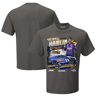 Men's Checkered Flag Sports Charcoal Denny Hamlin 2025 South Point 400 Race Winner T-Shirt