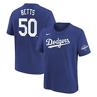 Youth Nike Mookie Betts Royal Los Angeles Dodgers 2025 World Series Champions Name & Number T-Shirt