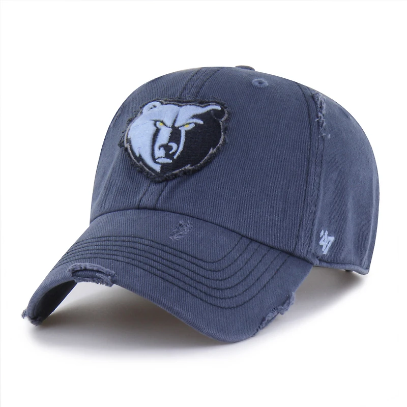 Men's '47  Navy Memphis Grizzlies Weathered Clean Up Adjustable Hat