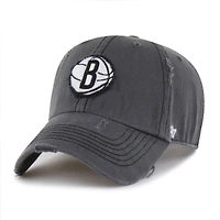 Men's '47  Charcoal Brooklyn Nets Weathered Clean Up Adjustable Hat