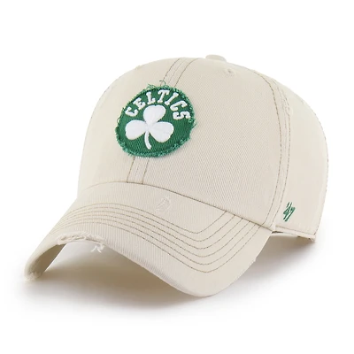 Men's '47  Cream Boston Celtics Weathered Clean Up Adjustable Hat